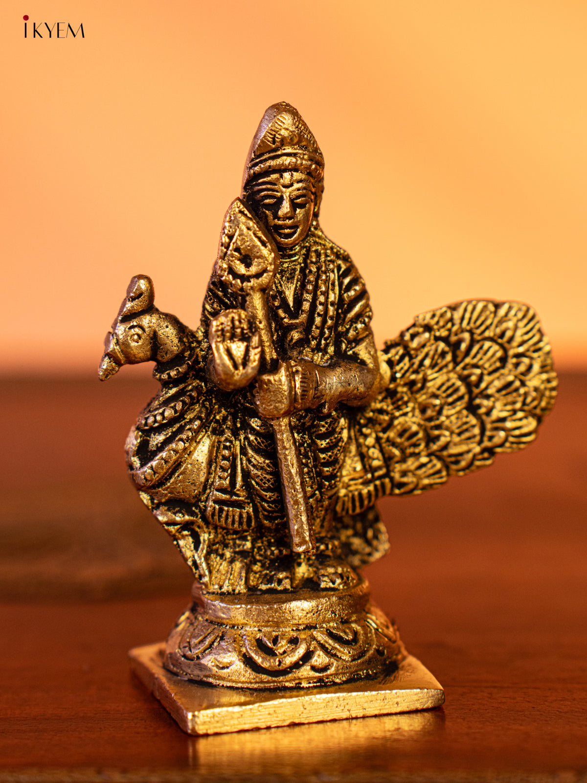 Brass Murugar With Peacock Idol - KK26179