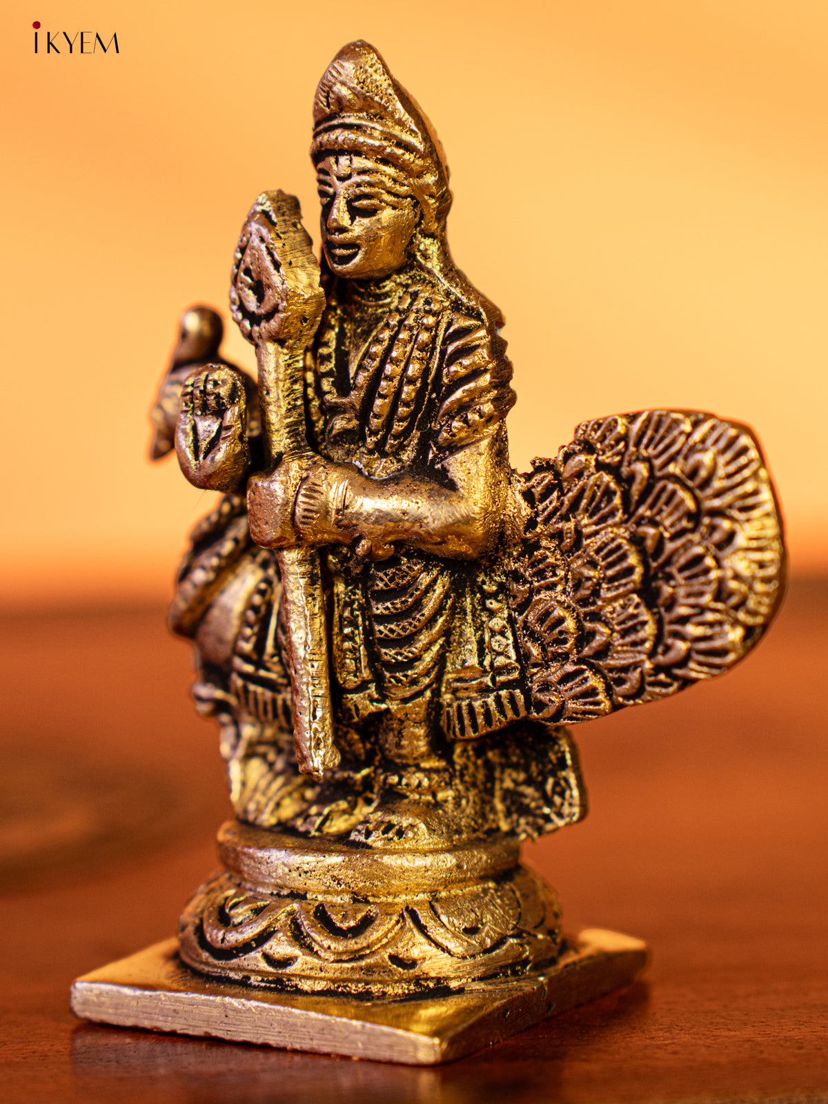 Brass Murugar With Peacock Idol - KK26179