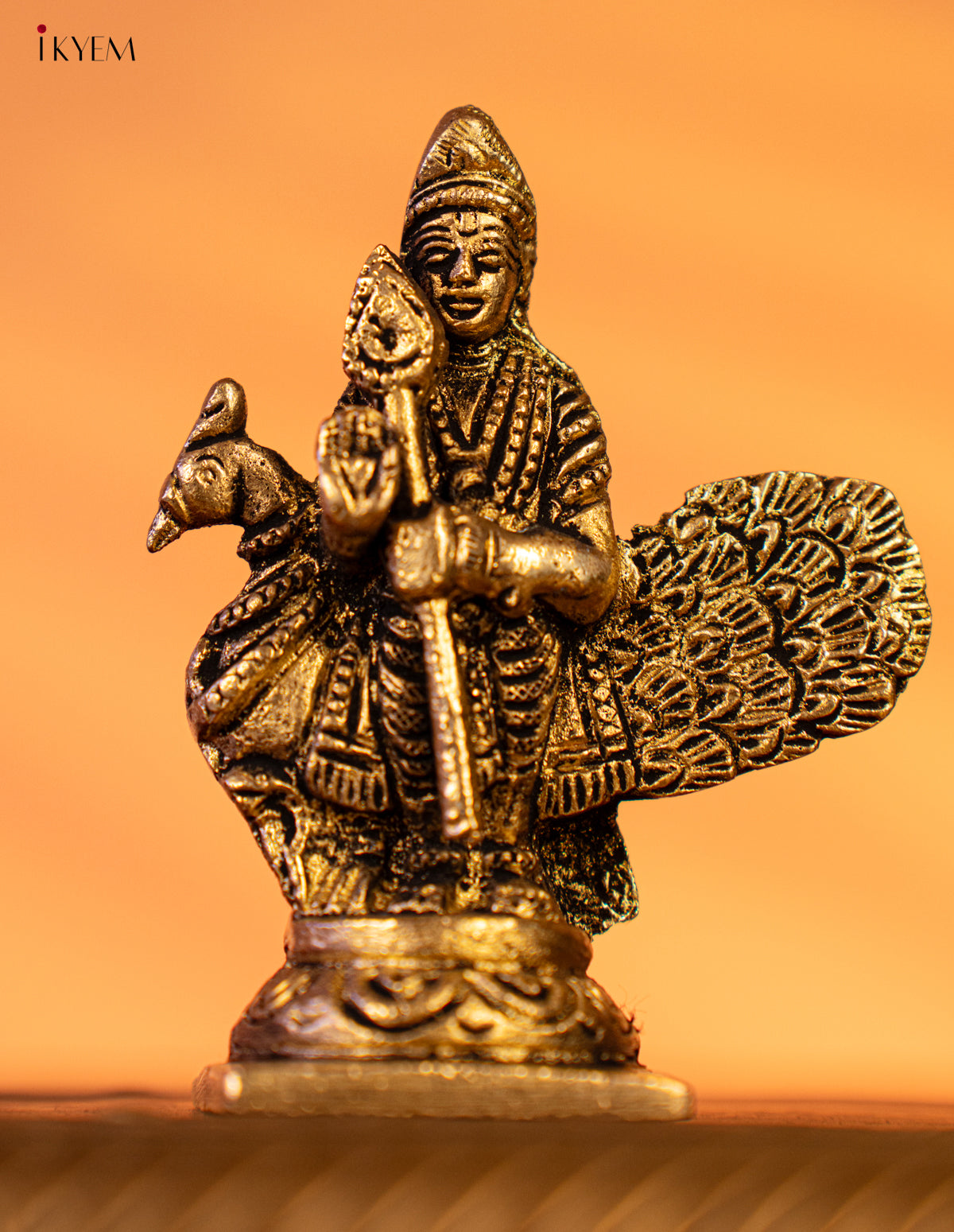 Brass Murugar With Peacock Idol - KK26179