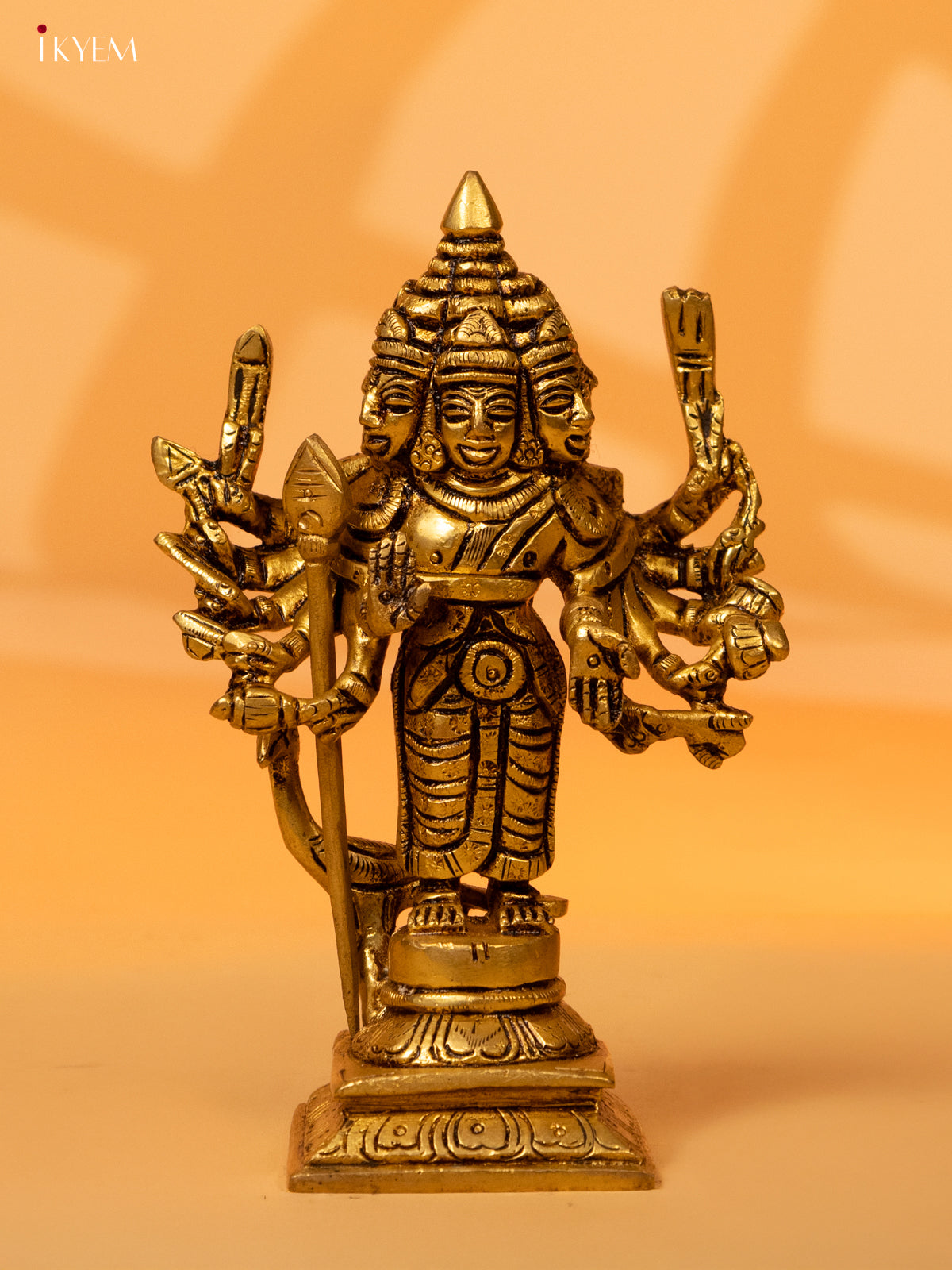 Brass 6 Face Murugar Idol - 6 Inch- KK26217