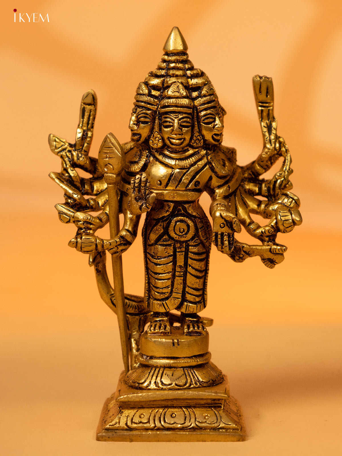 Brass 6 Face Murugar Idol - 6 Inch- KK26217