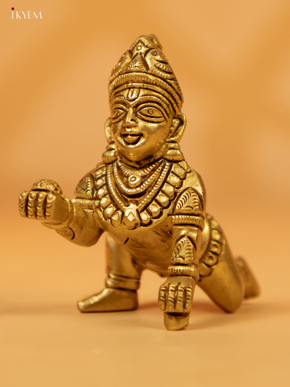 Brass Krishna With Laddu Idol