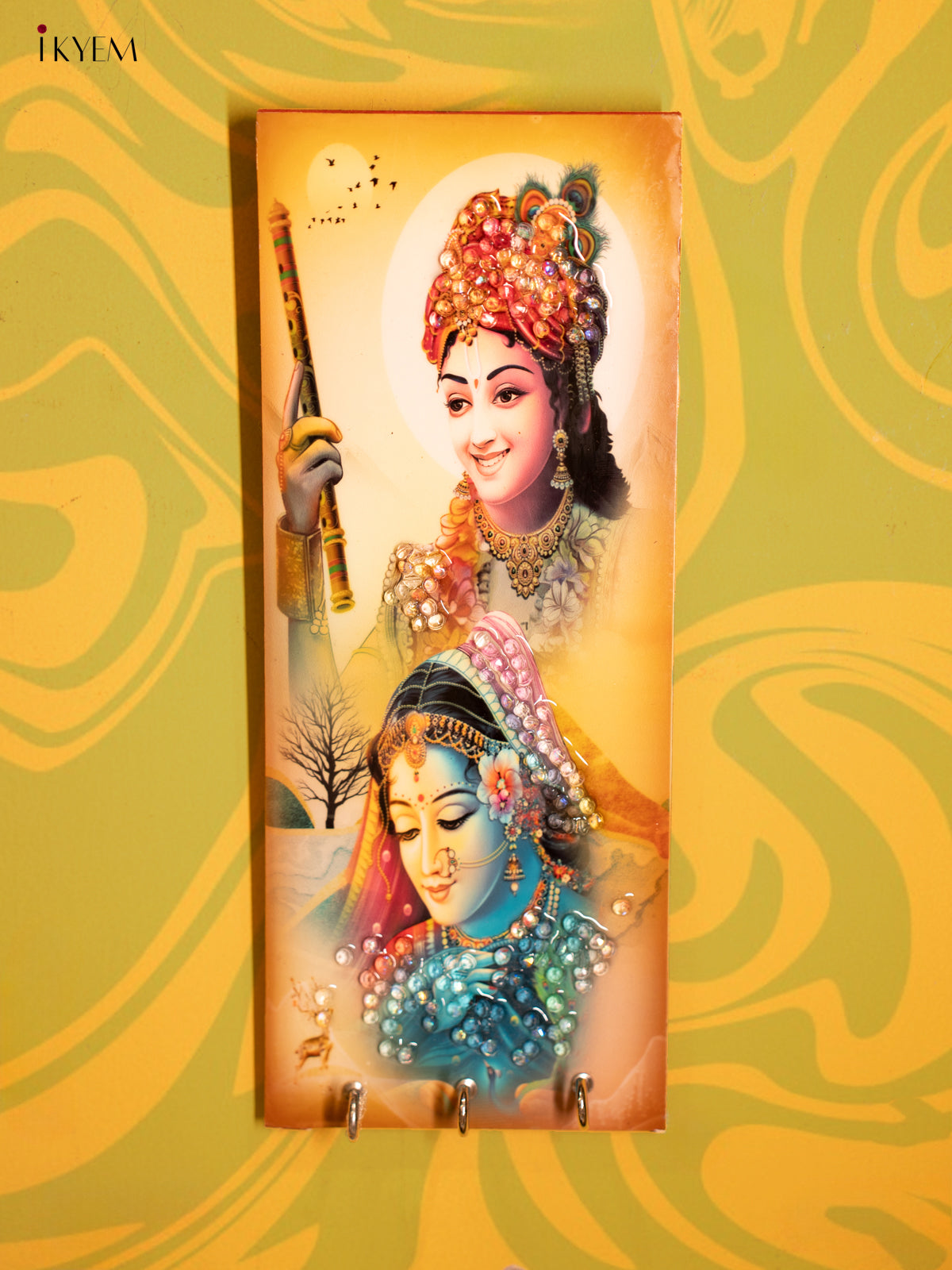 Digital Printed Acrylic Key Hanger - Radha Krishna - KK26246