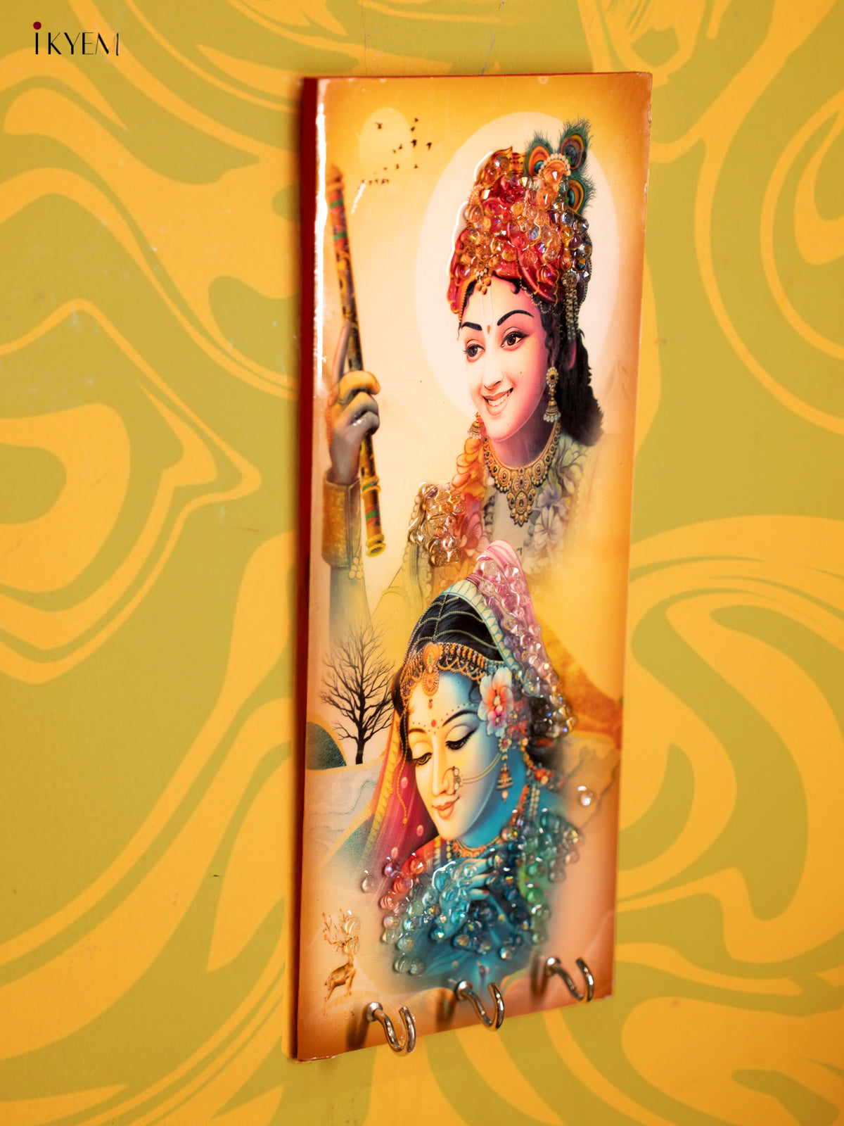 Digital Printed Acrylic Key Hanger - Radha Krishna - KK26246