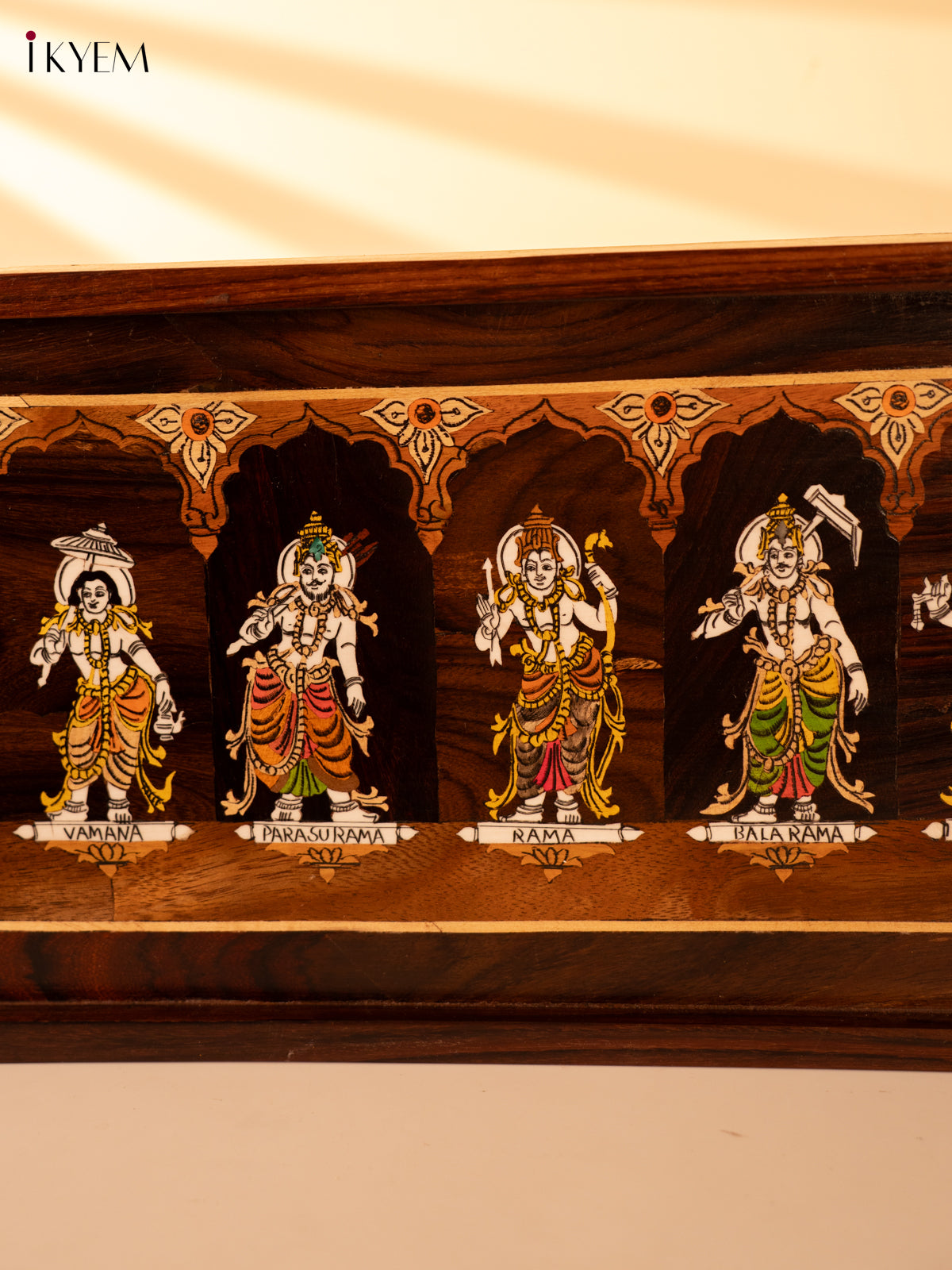 Mysore Rosewood Inlay Wooden Painted Frame - Dasavatharam - KK26257