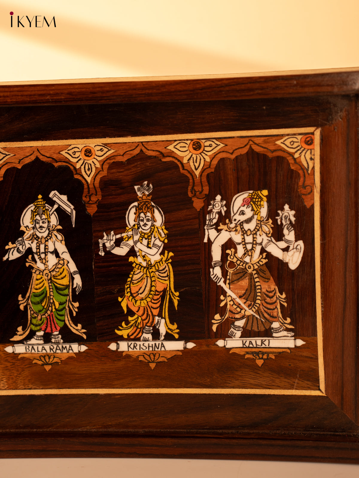 Mysore Rosewood Inlay Wooden Painted Frame - Dasavatharam - KK26257