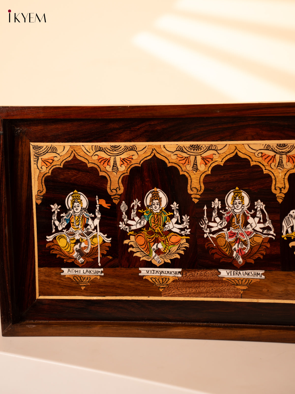 Mysore Rosewood Inlay Frame - Ashtalakshmi - KK26258