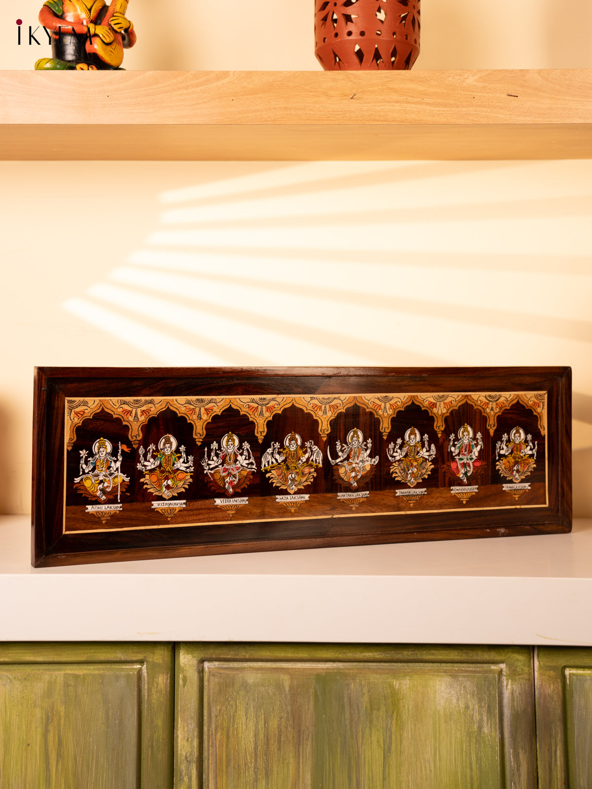 Mysore Rosewood Inlay Frame - Ashtalakshmi - KK26258