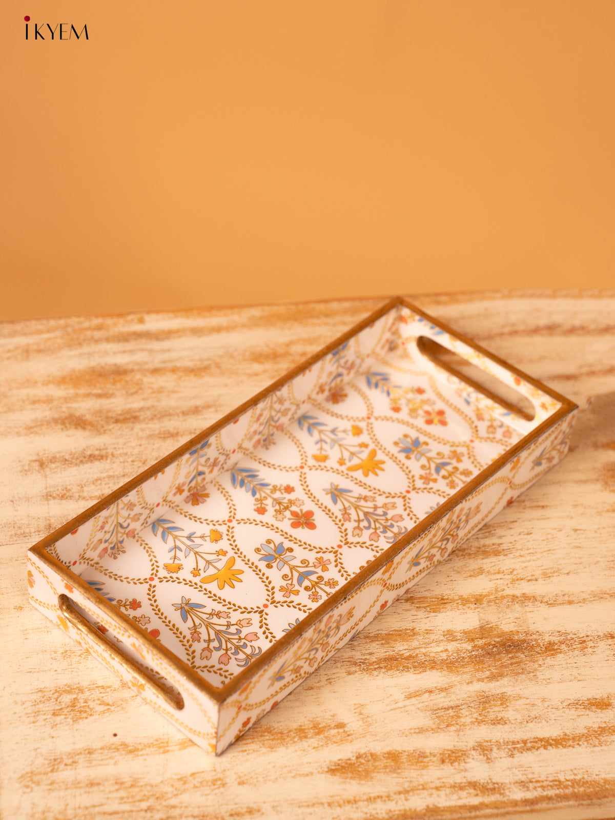 Digital Printed Tray (11x5) - White Floral - KL03111