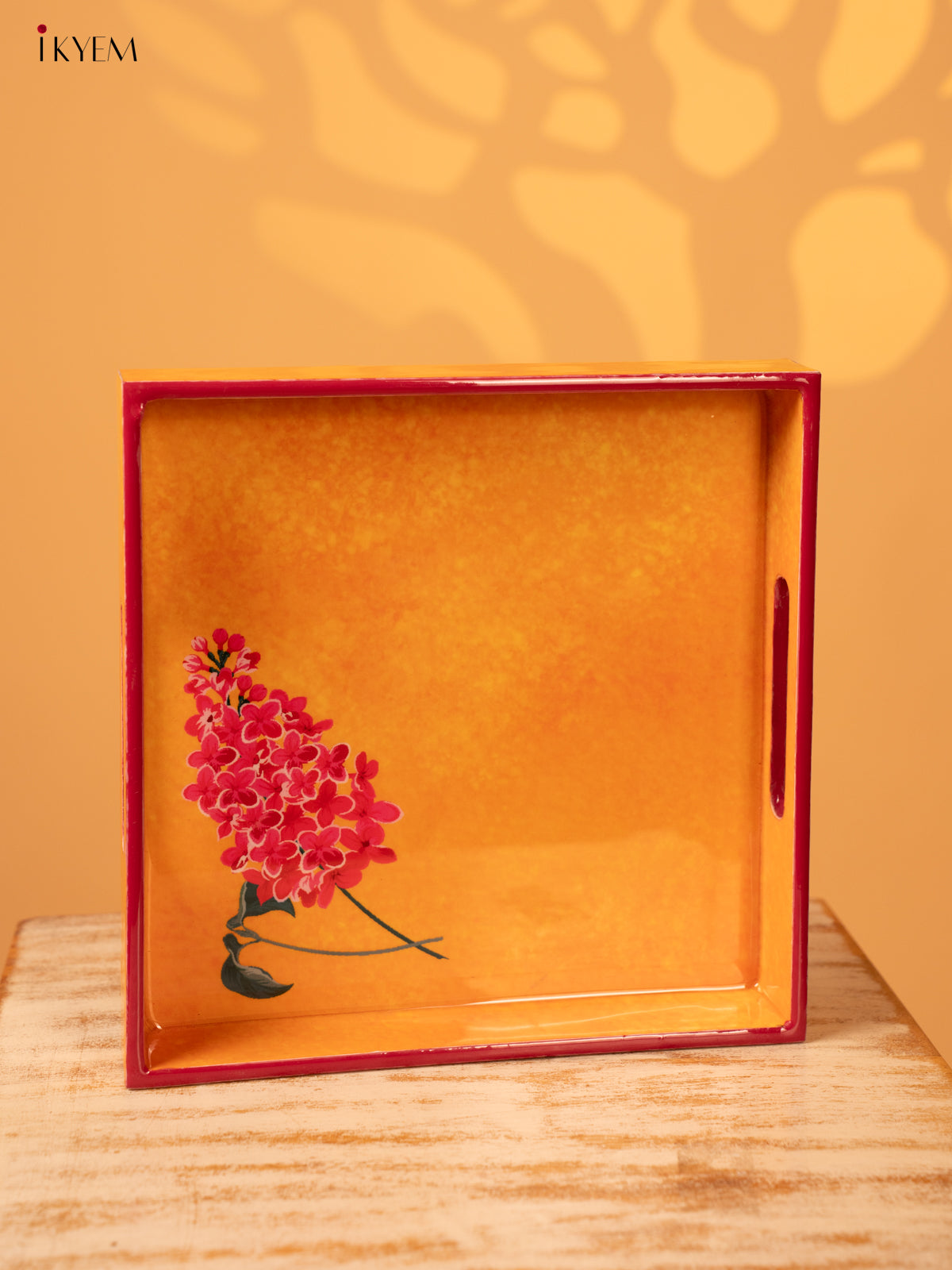 Digital Printed Square Tray (10x10) - Yellow Rose - KL03116