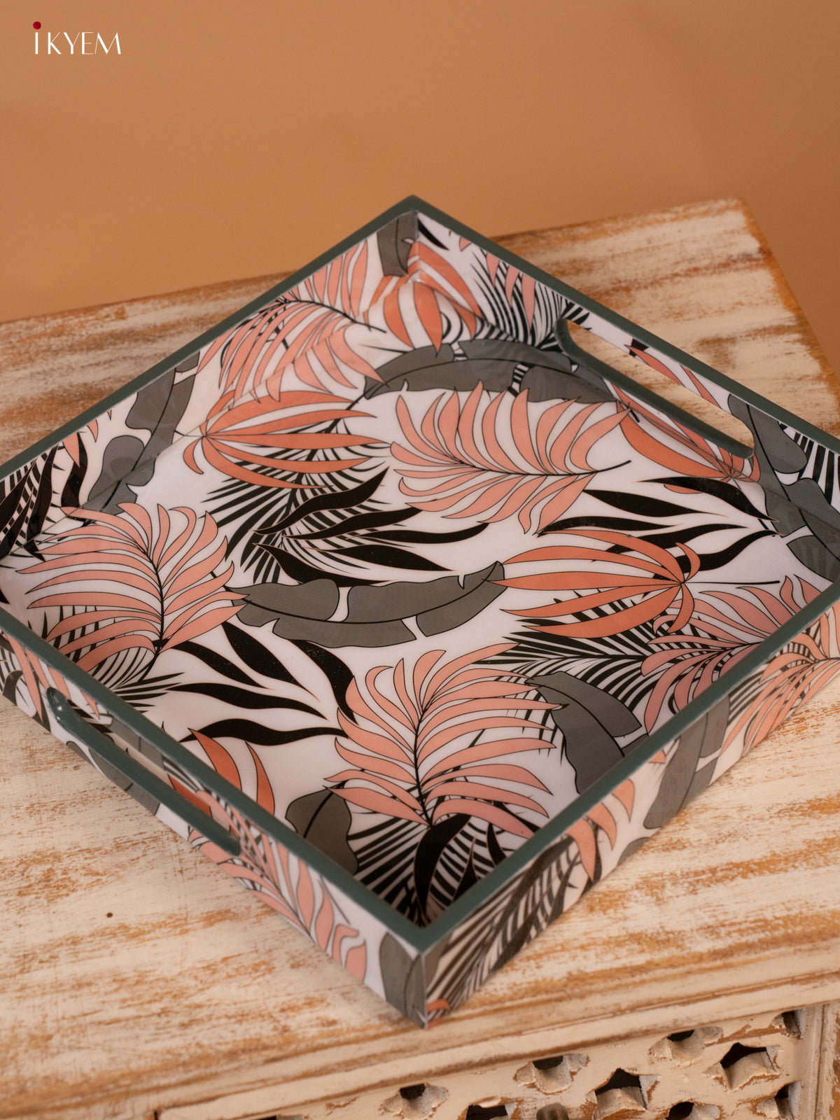 Digital Printed Square Tray (10x10) - Floral - KL03118