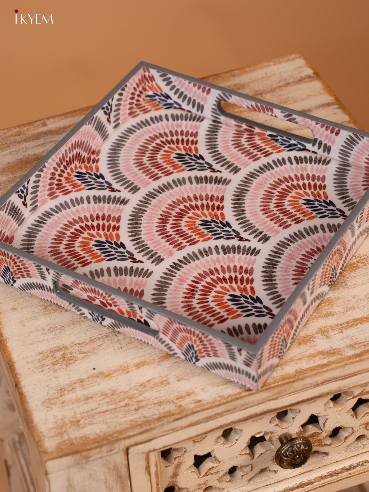 Digital Printed Square Tray (10x10) - Geometric Prints - KL03119