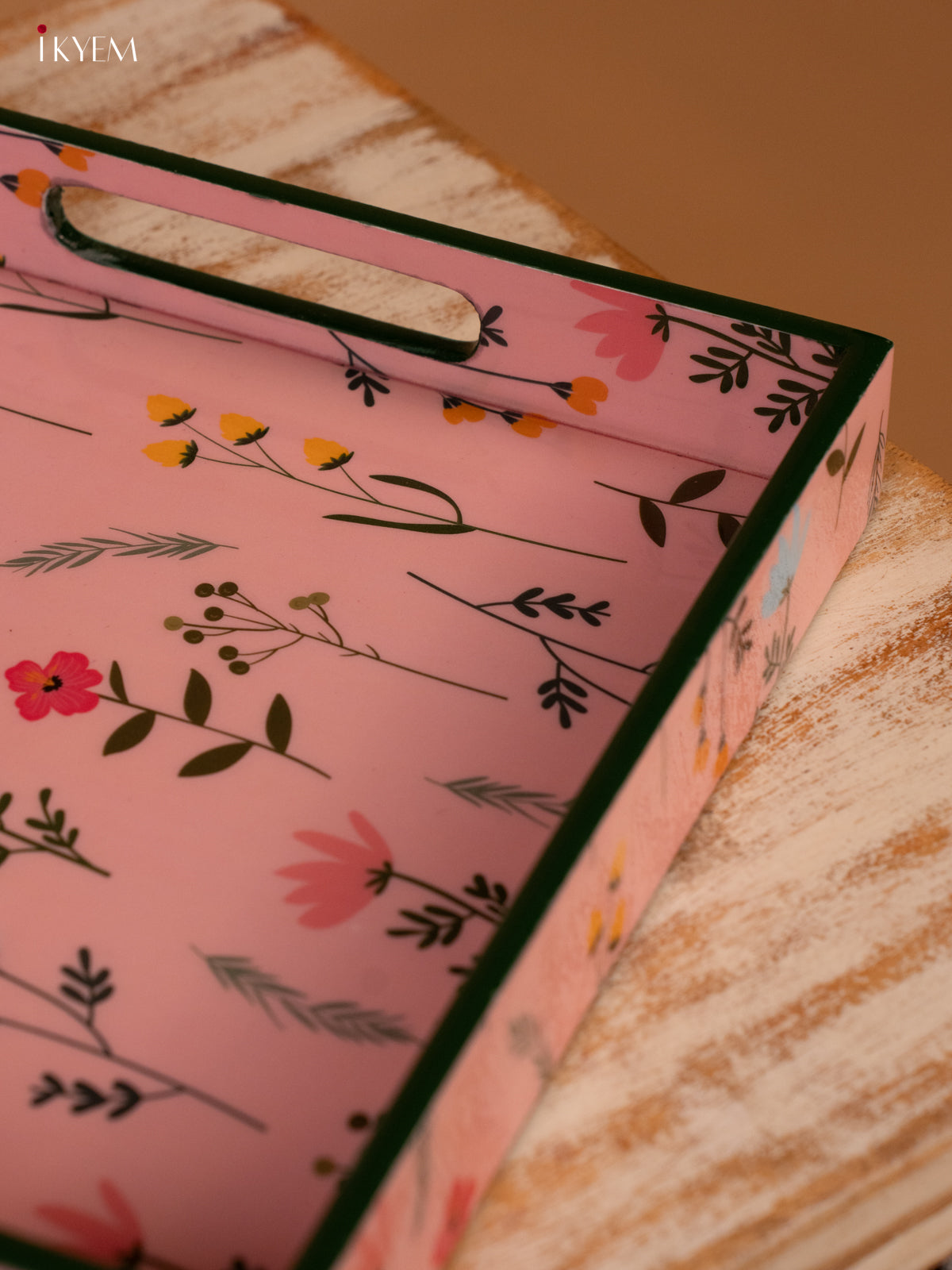 Digital Printed Square Tray (10x10) - Floral Pink - KL03120