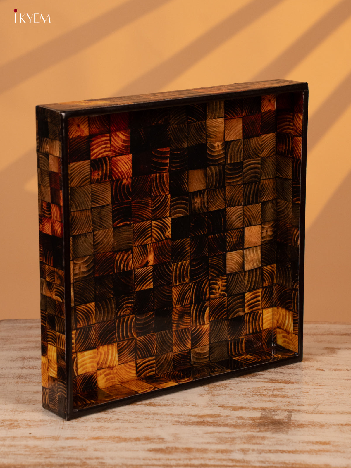 Digital Printed Square Tray (10x10) - Brown - KL03121