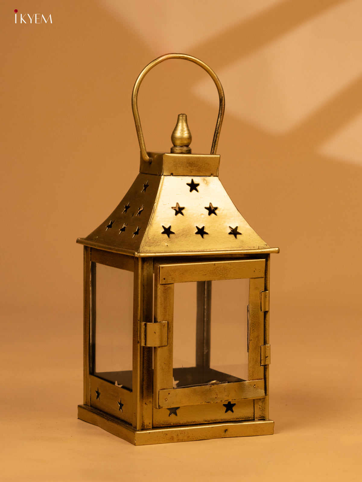 Metal Glass Lantern - Small- 9.5 Inch - KL04119