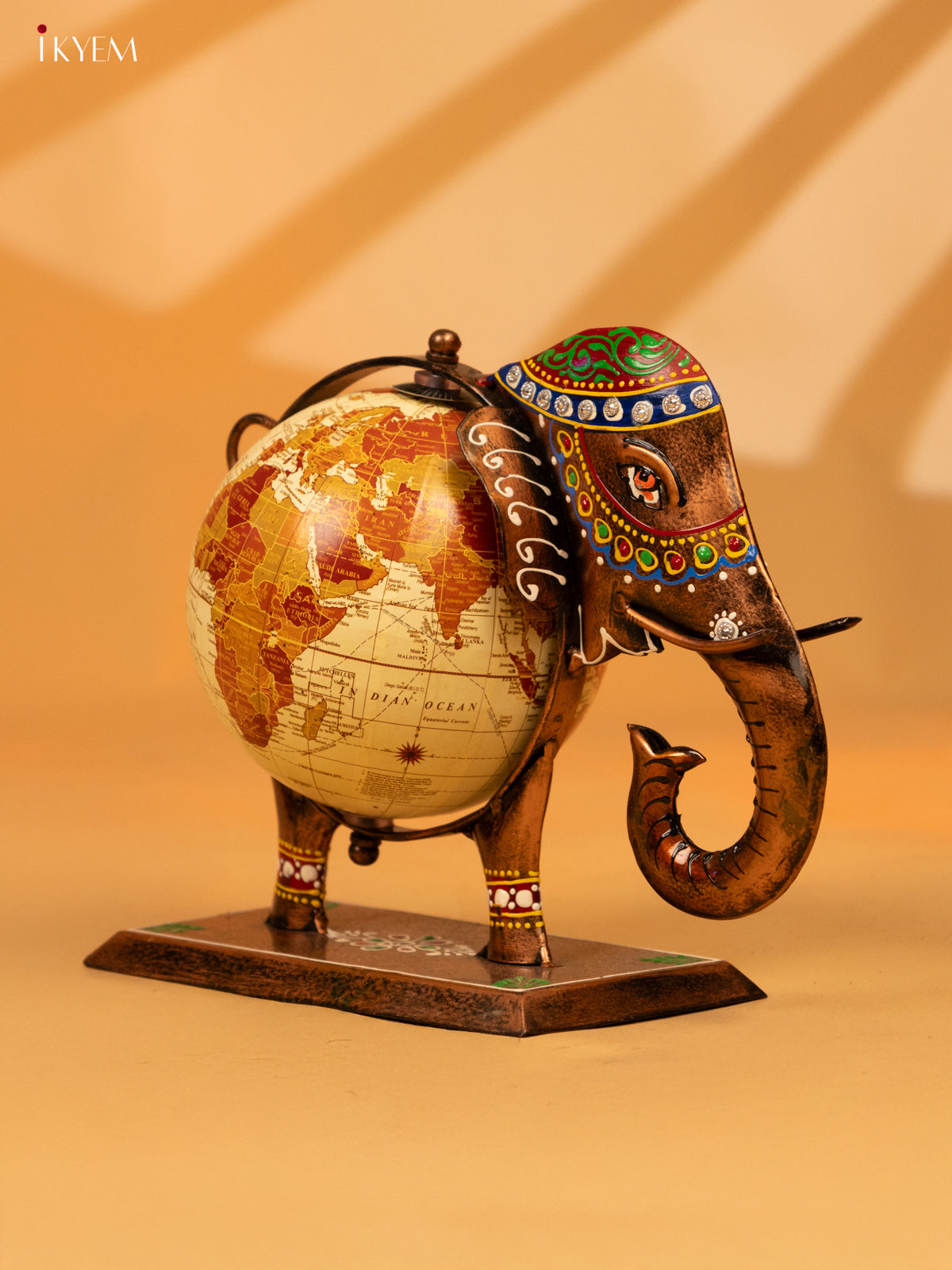 Metal Decorative Elephant Globe - Small