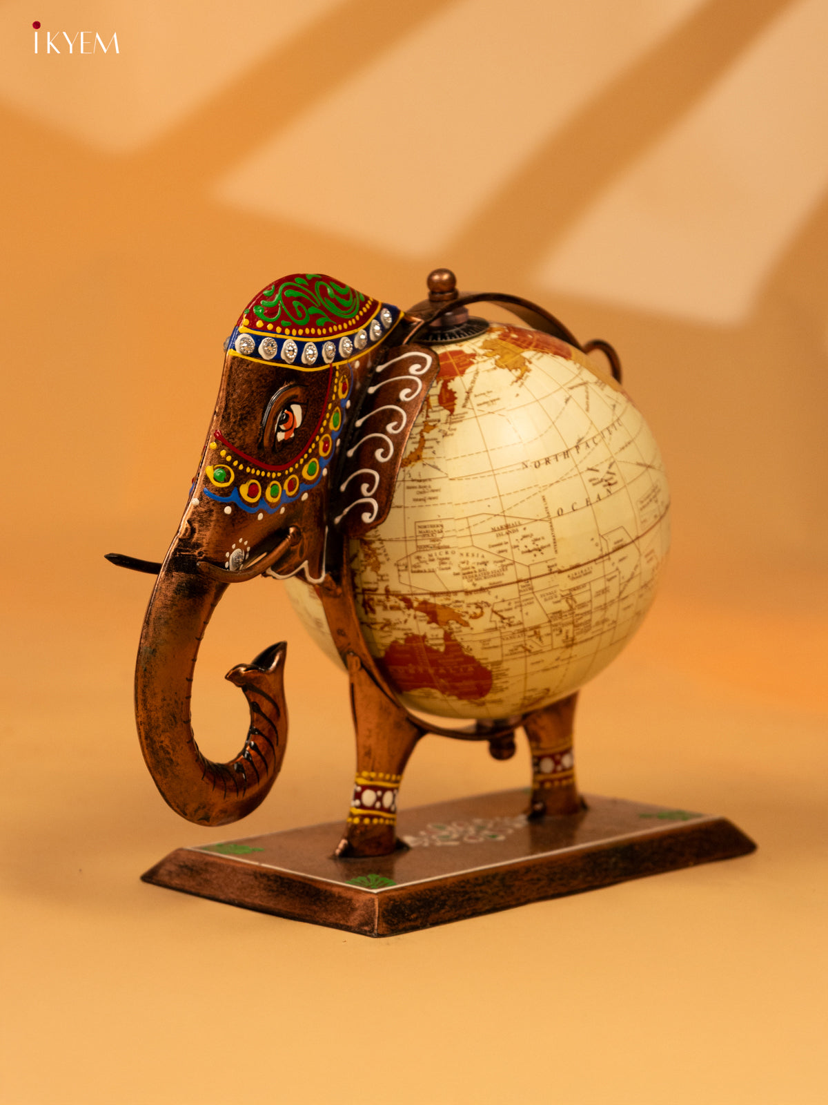 Metal Decorative Elephant Globe - Small