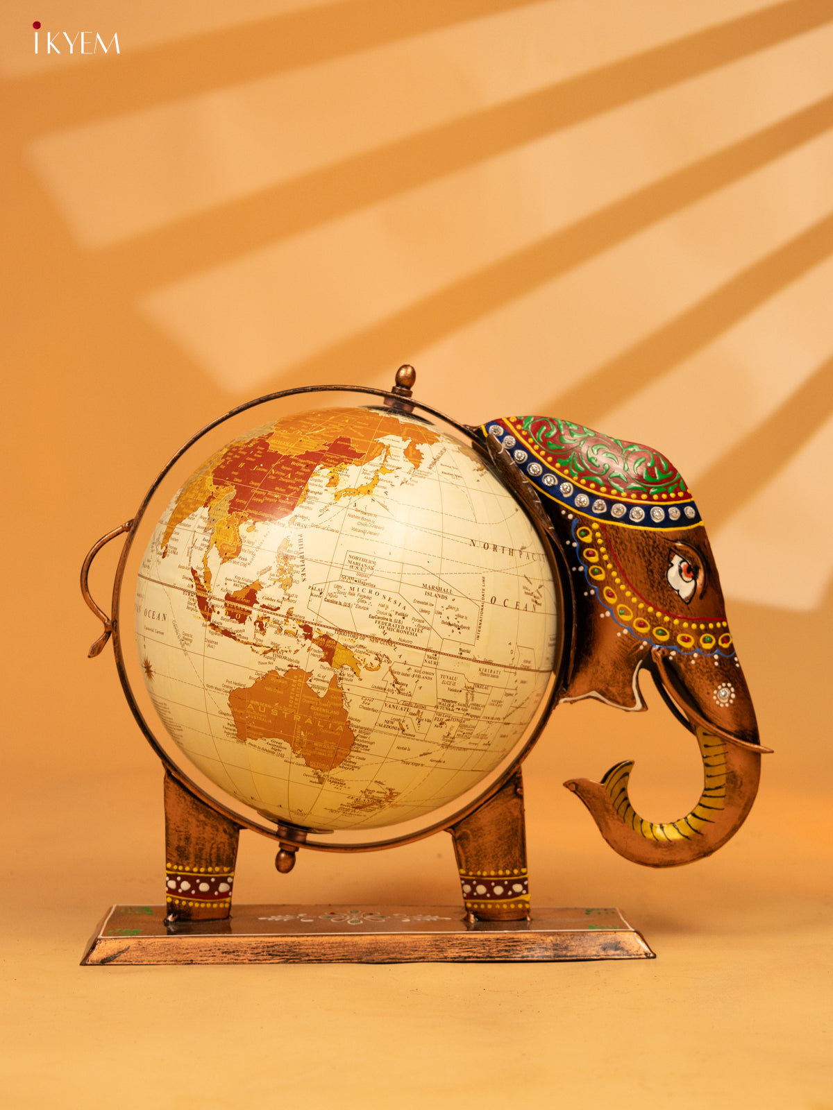 Metal Decorative Elephant Globe - Big