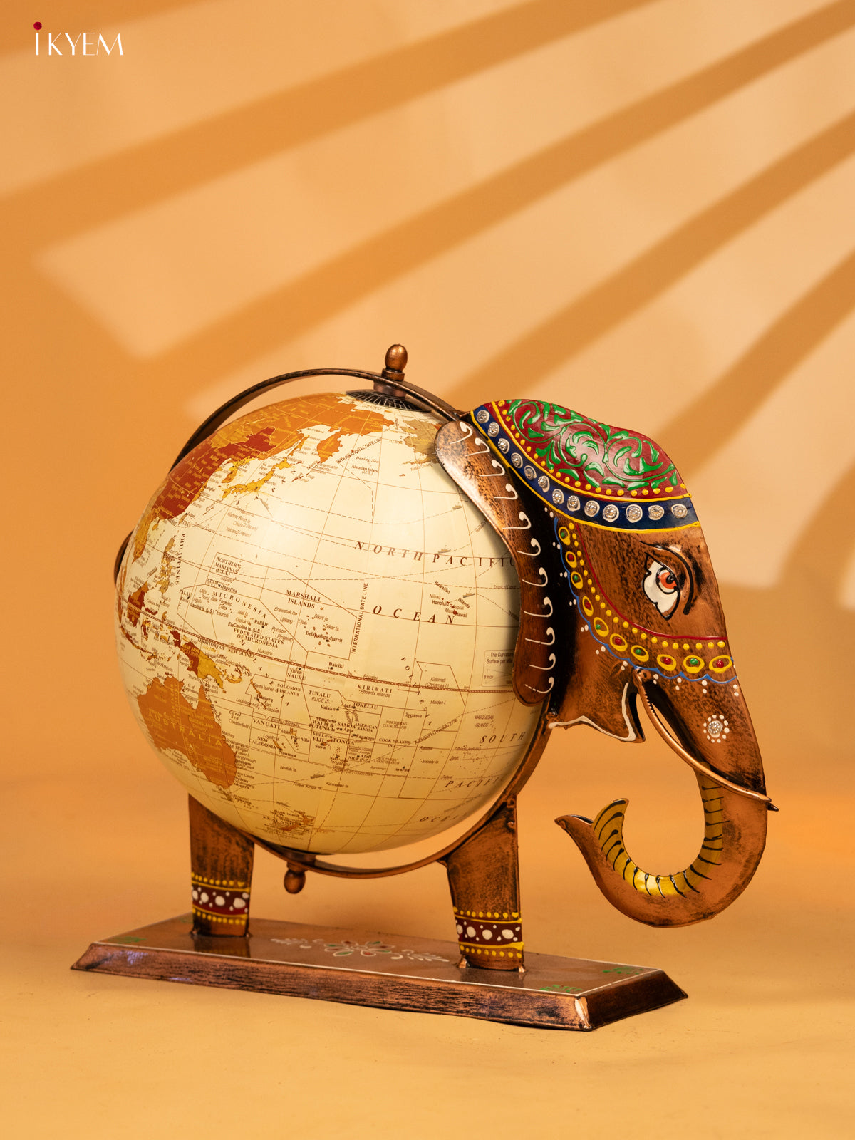 Metal Decorative Elephant Globe - Big