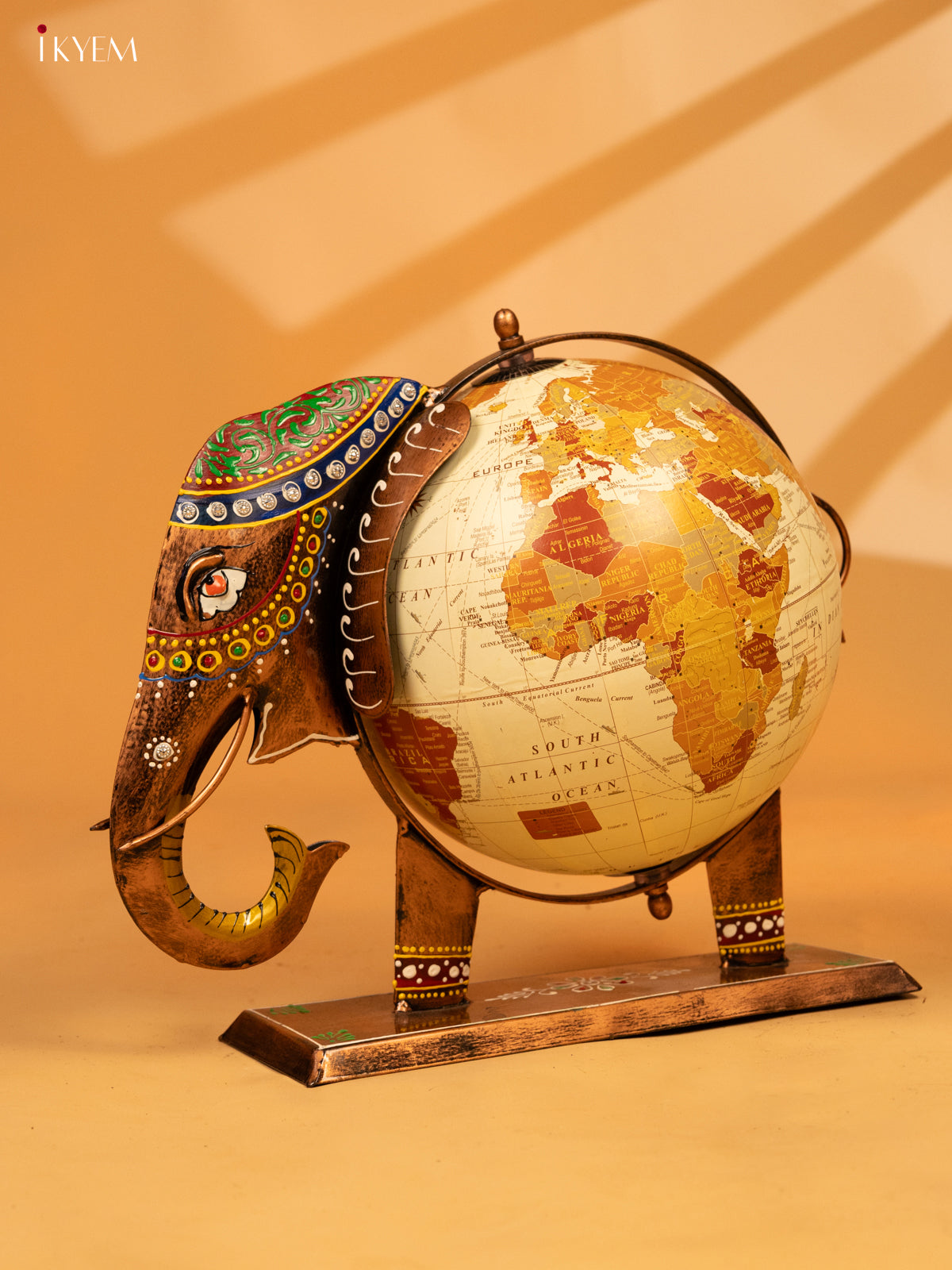 Metal Decorative Elephant Globe - Big