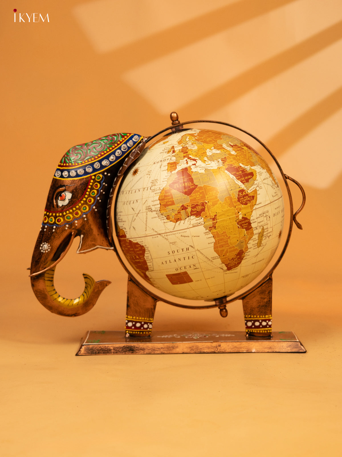 Metal Decorative Elephant Globe - Big