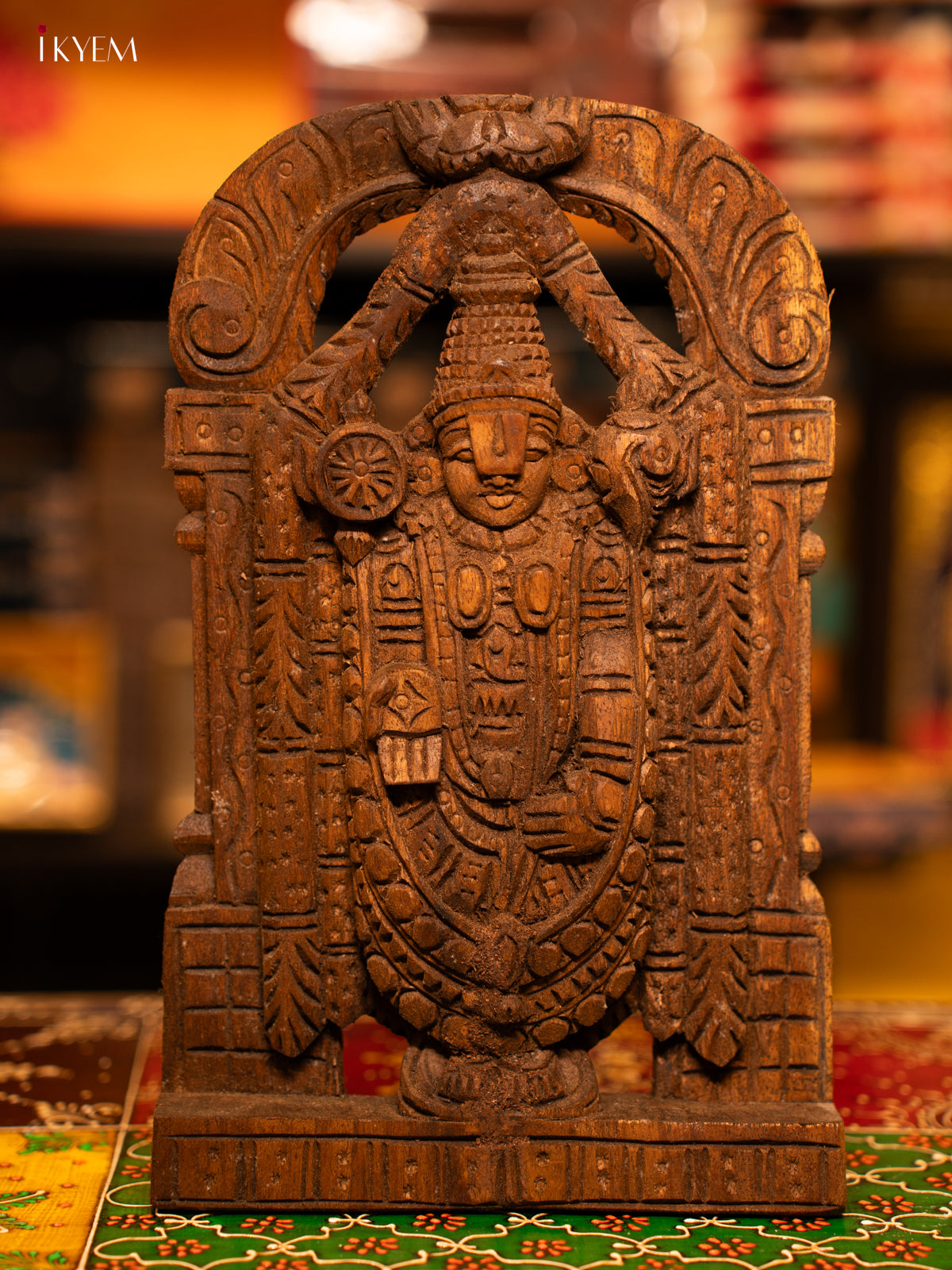 Wooden Hand Carved Tirupati Balaji Panel - KL05111