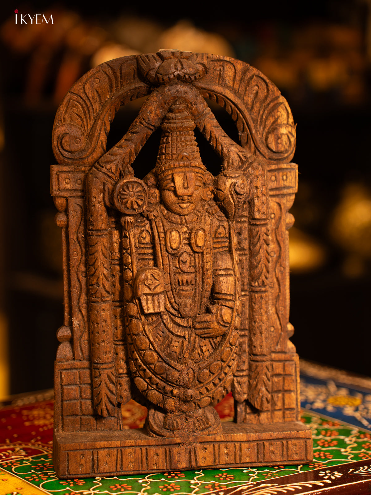 Wooden Hand Carved Tirupati Balaji Panel - KL05111