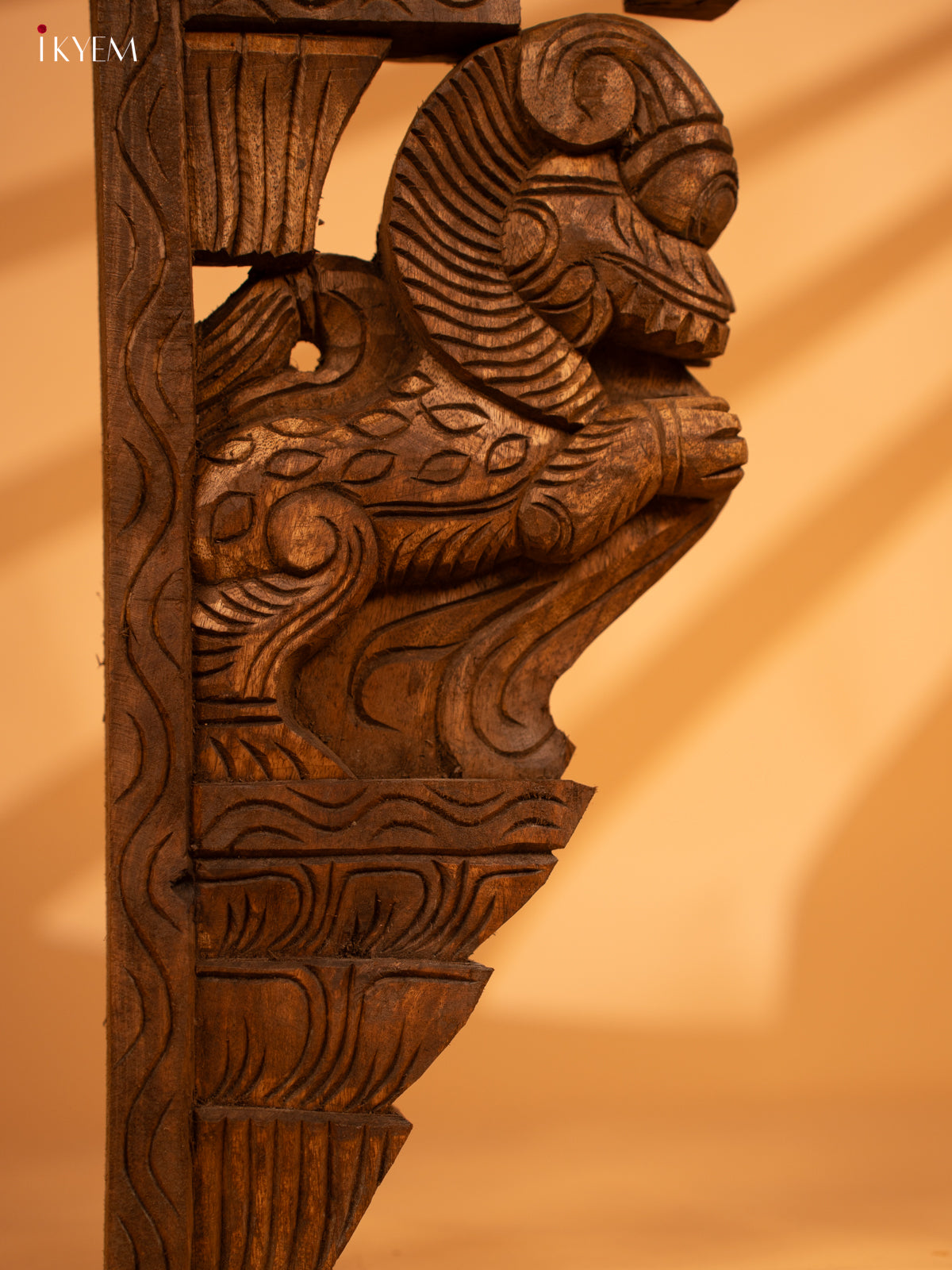 Hand Carved Wooden Yali Bracket (lion) - KL05119