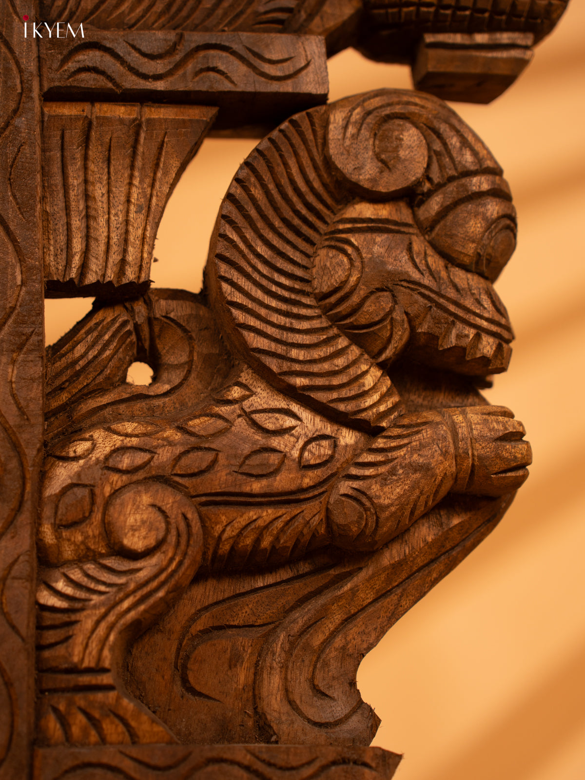 Hand Carved Wooden Yali Bracket (lion) - KL05119