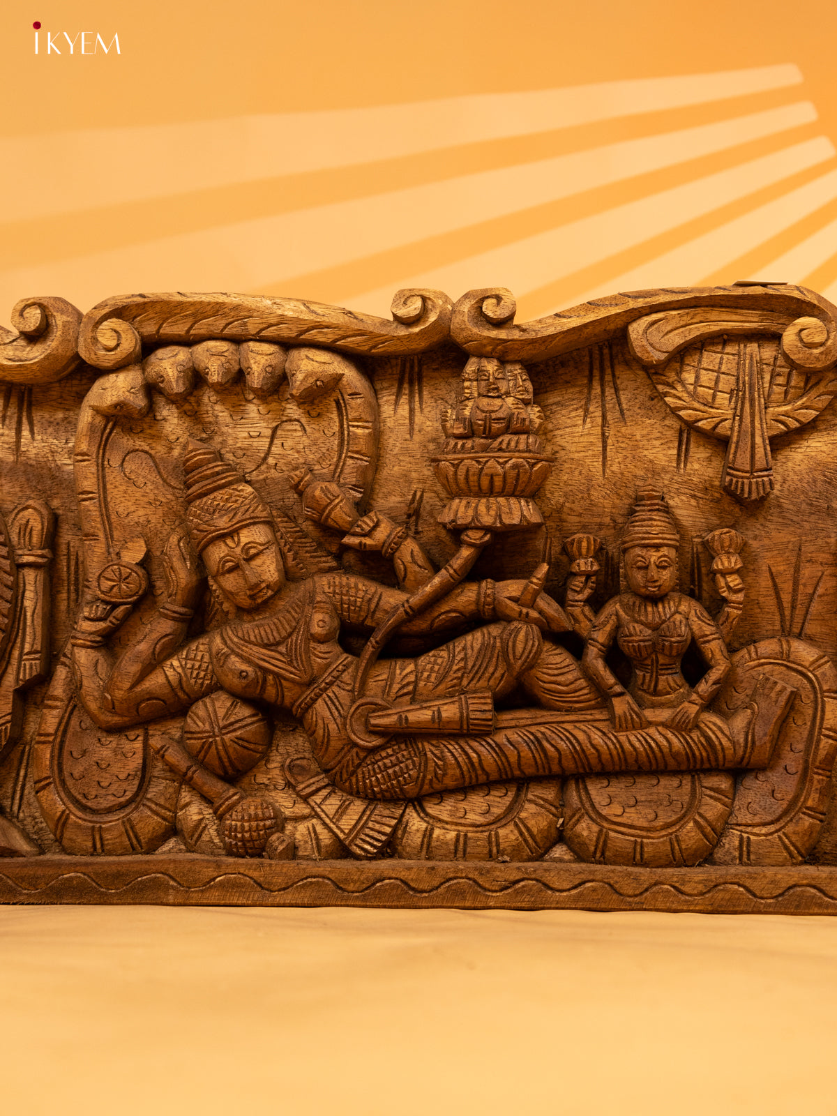 Wooden Hand Carved Vishnu Panel - KL05132