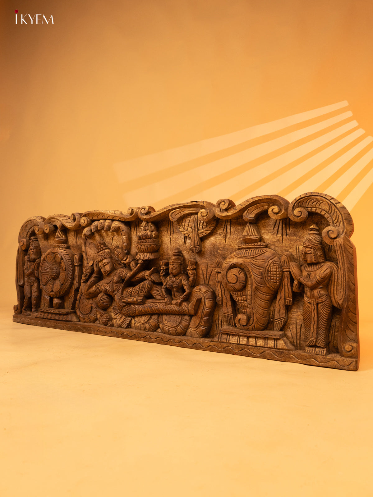 Wooden Hand Carved Vishnu Panel - KL05132