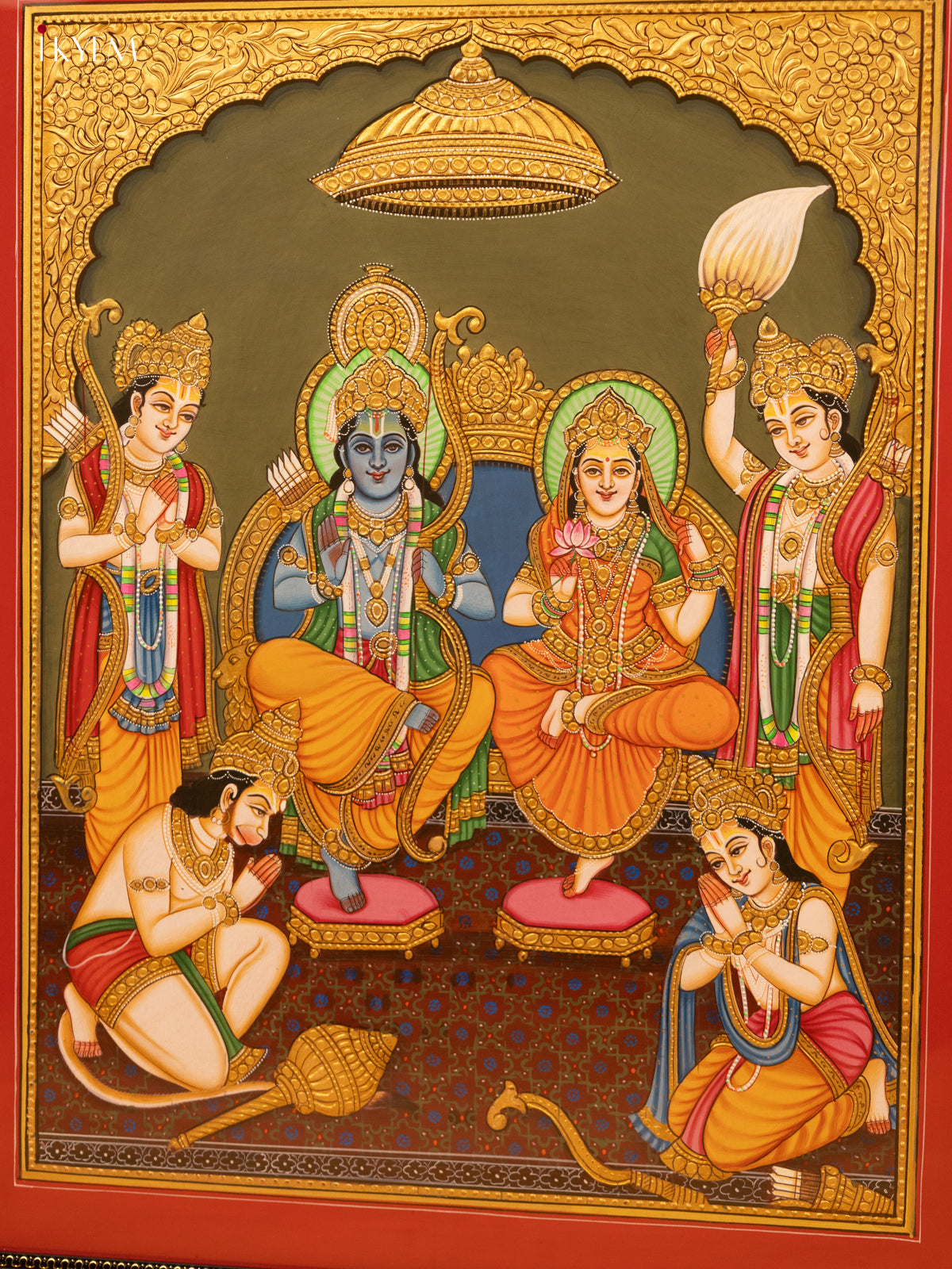 Ram Darbar Hand Painting (23.5x19.5) - KL07114