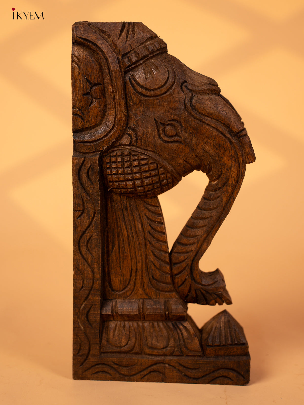 Hand Carved Wooden Yazhi Bracket - Elephant (6x2x12) - KL10112