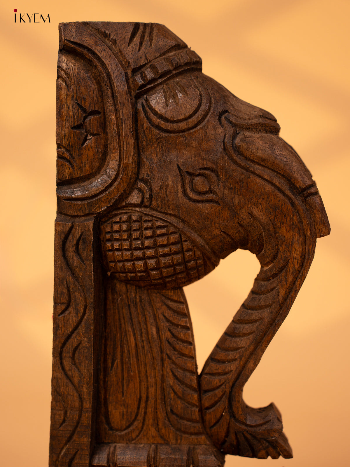 Hand Carved Wooden Yazhi Bracket - Elephant (6x2x12) - KL10112