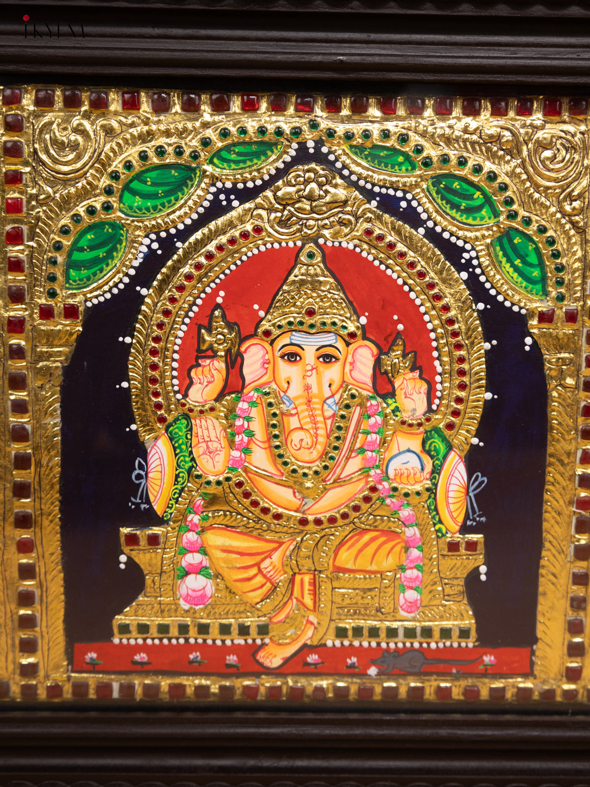 GajaLakshmi Ganesha Saraswathi-Tanjore Panting(15x33x1.5) - KL11113