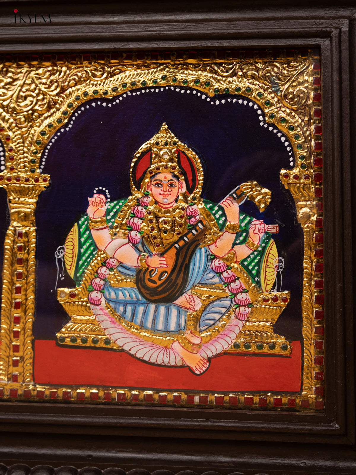 Lakshmi Ganesha Saraswati-Tanjore Panting(19x23x1.5)-KL11115