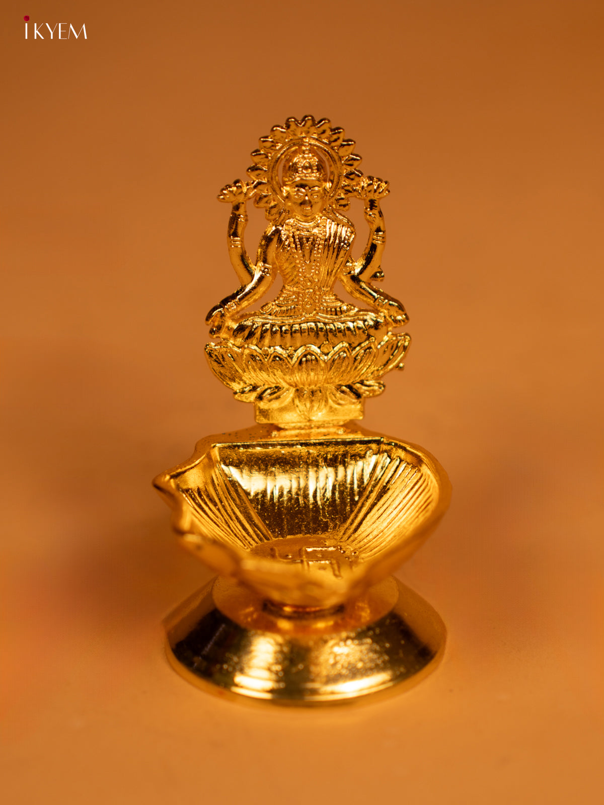 Gold Plated Shank Diya - Lakshmi