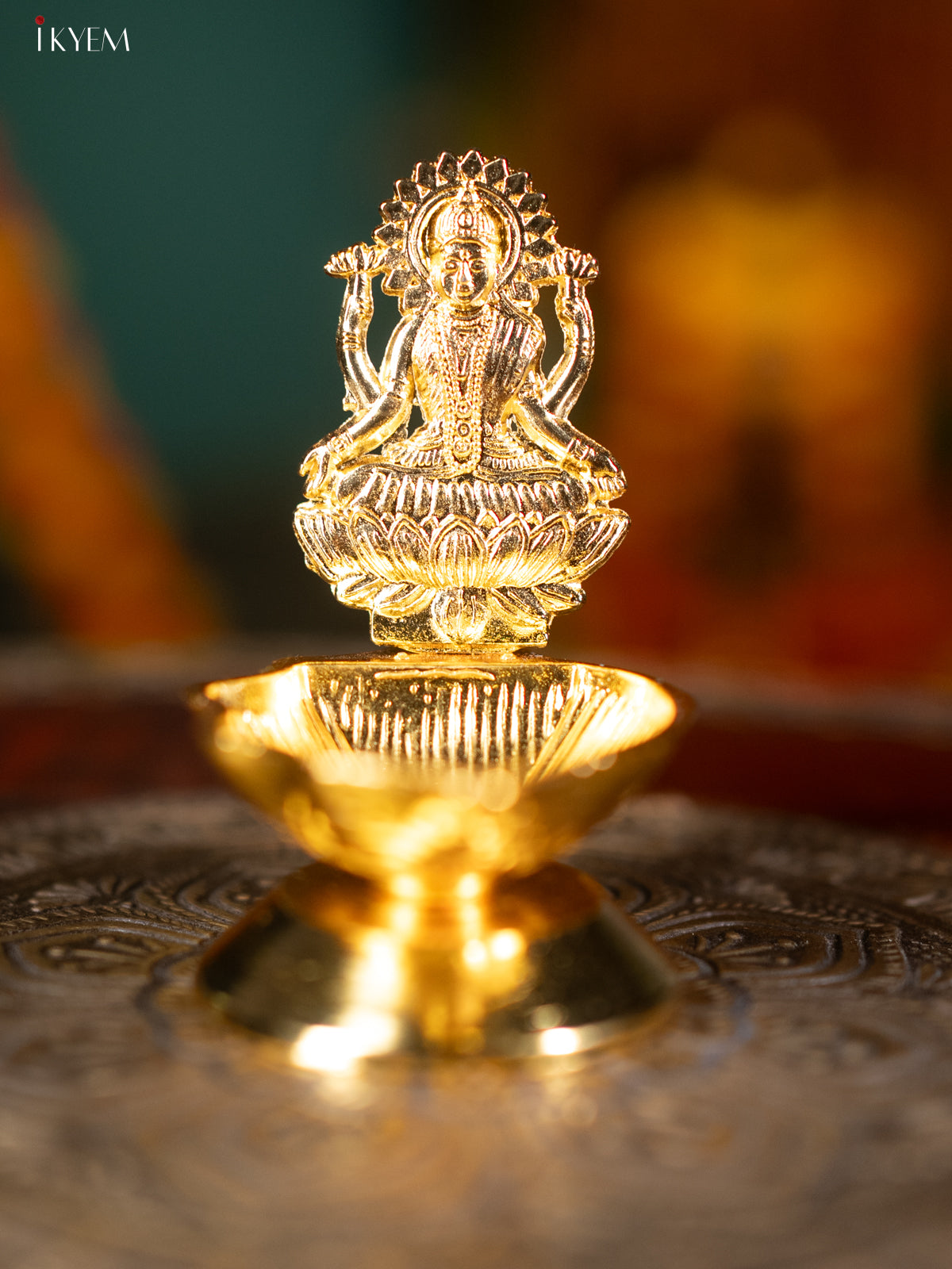 Gold Plated Shank Diya - Lakshmi - KL13111