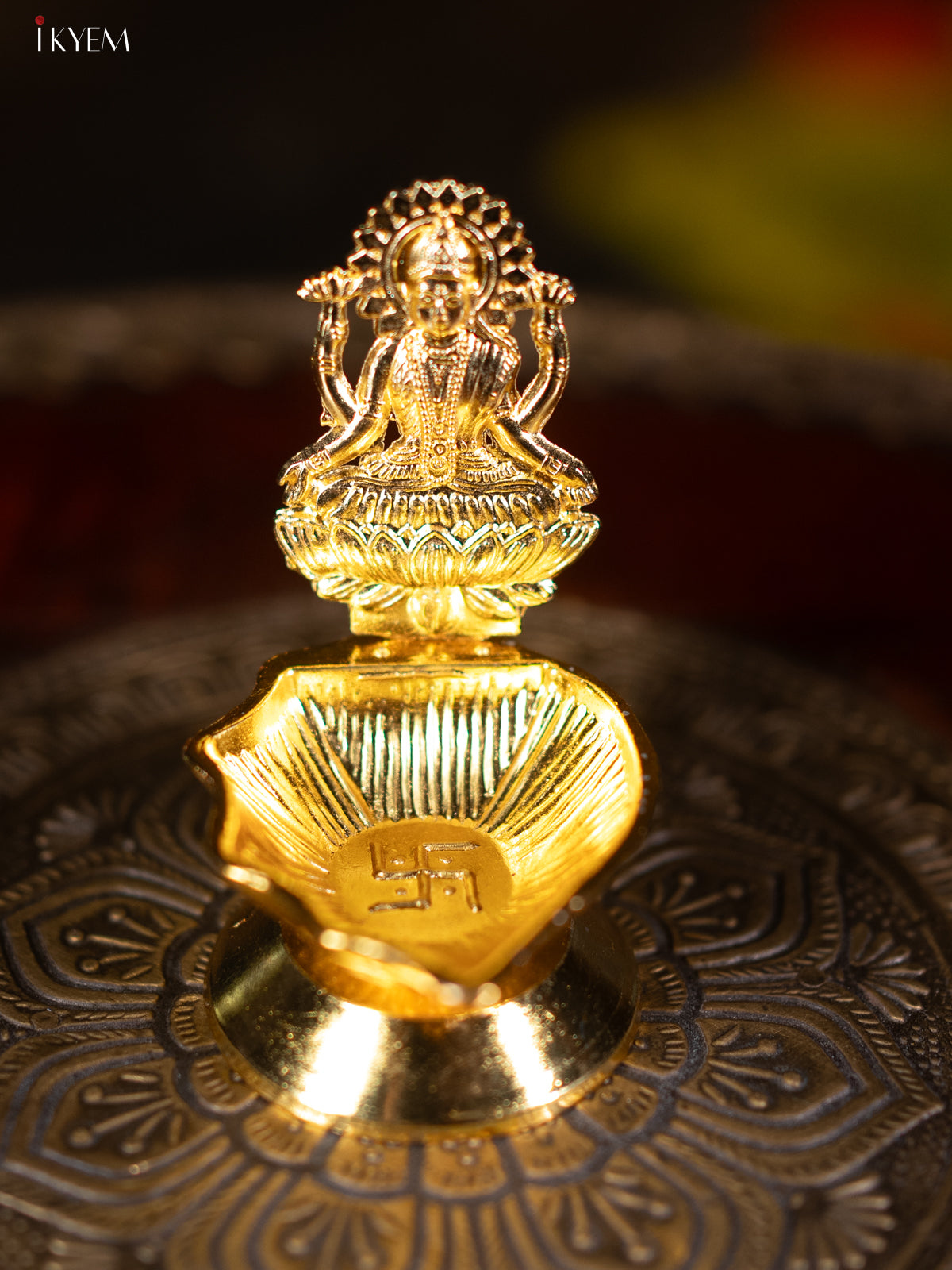 Gold Plated Shank Diya - Lakshmi - KL13111