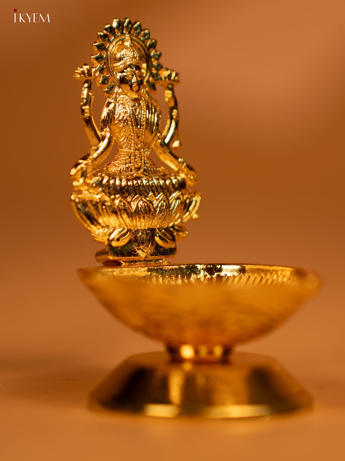 Gold Plated Shank Diya - Lakshmi