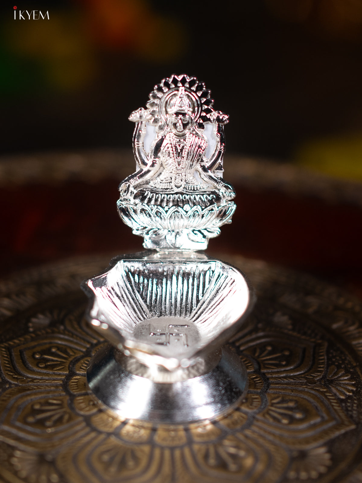 Silver Plated Shank Diya - Lakshmi - KL13112