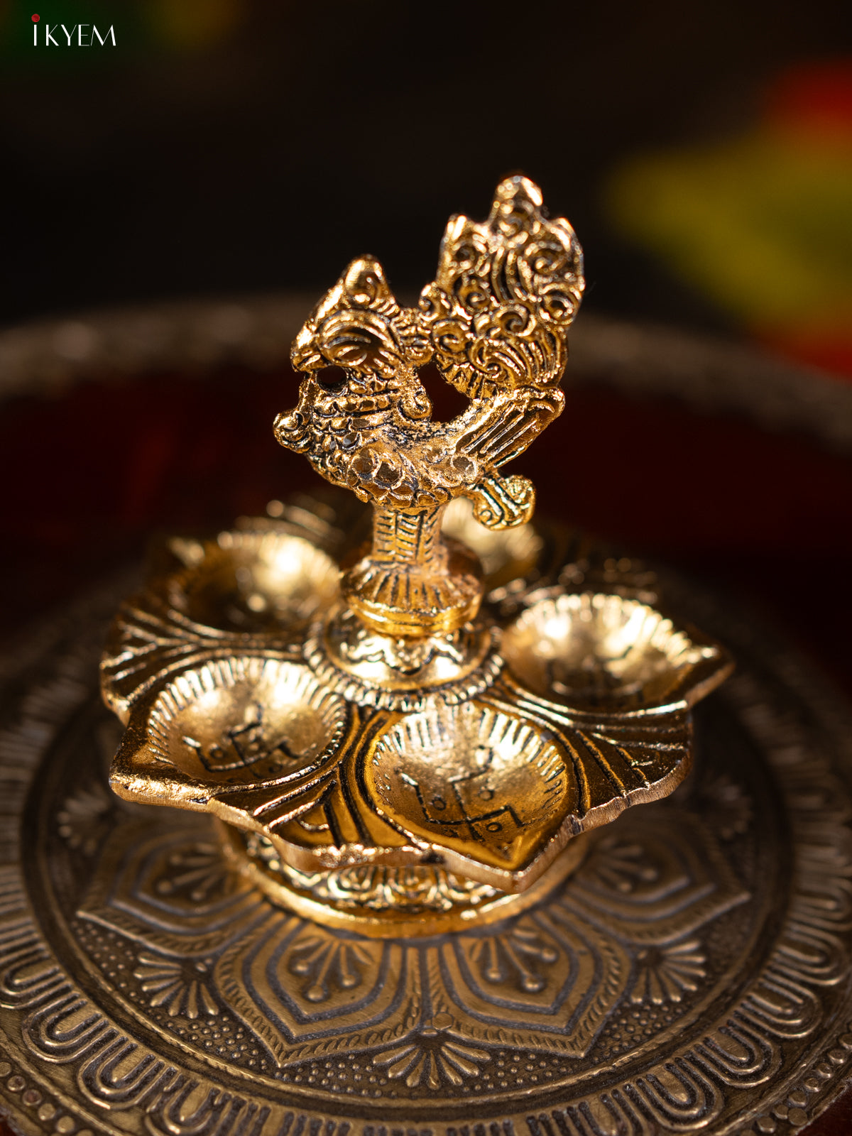 Gold Annapakshi 5-face Diya - KL13114