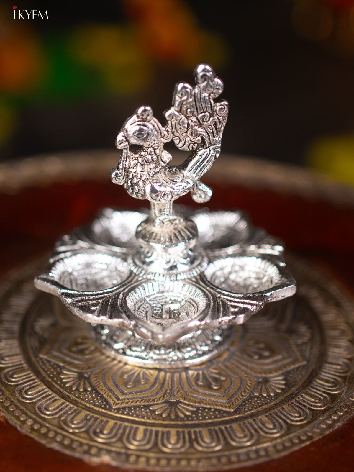 Silver Annapakshi 5-face Diya - KL13115