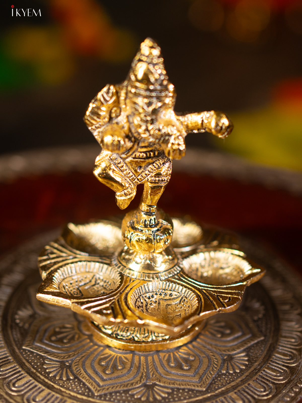 Gold Ganesha 5-face Diya - KL13116