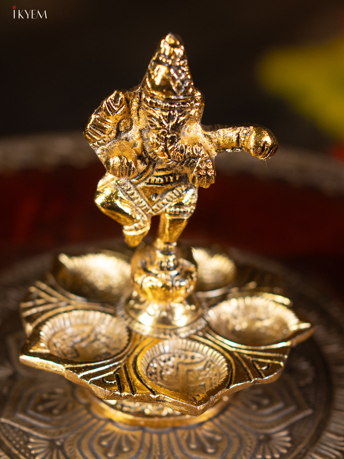 Gold Ganesha 5-face Diya - KL13116