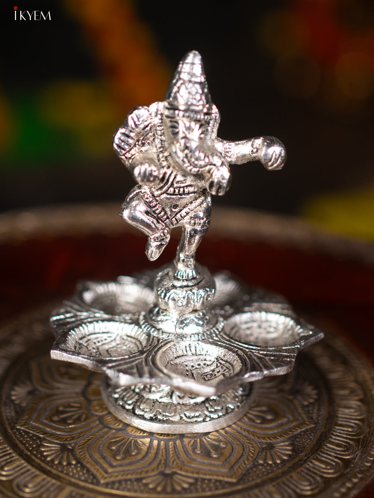 Silver Ganesha 5-face Diya - KL13117