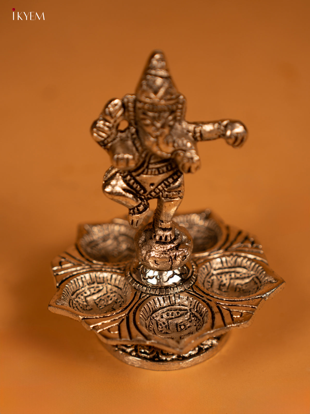 Silver Ganesha 5-face Diya - KL13117