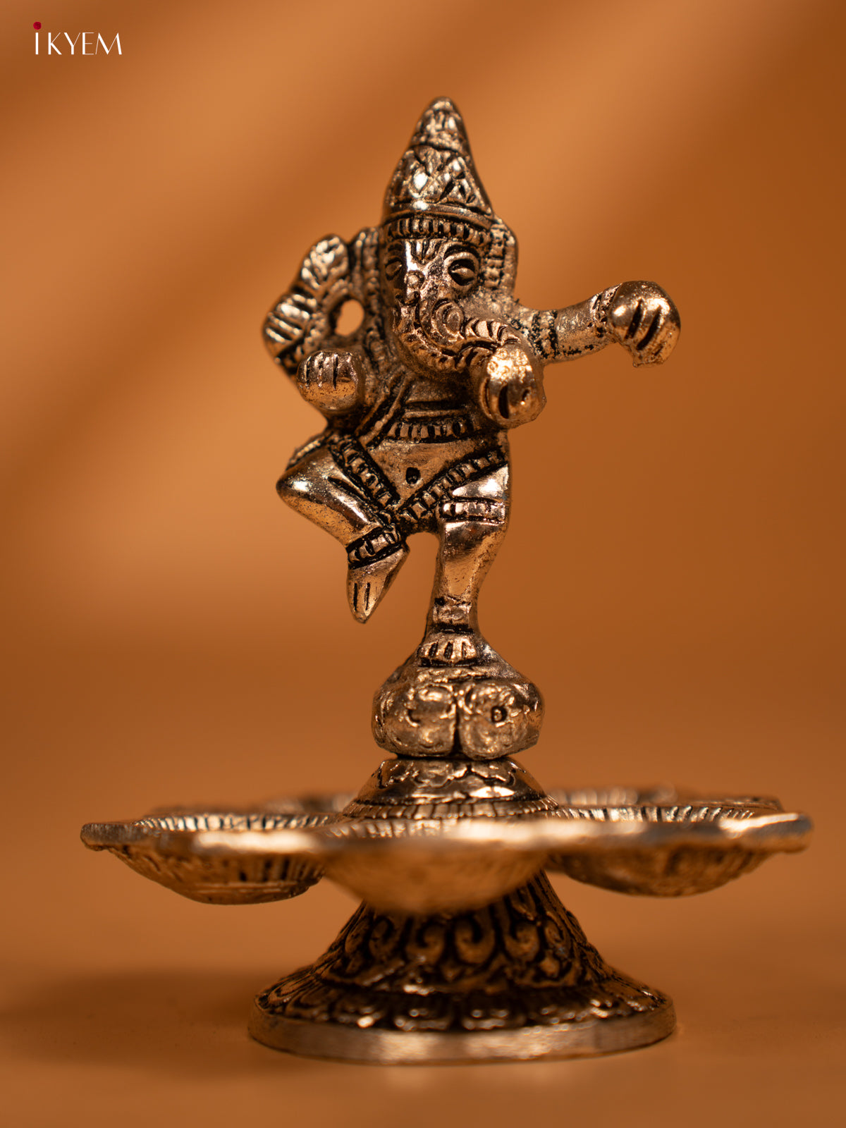 Silver Ganesha 5-face Diya - KL13117