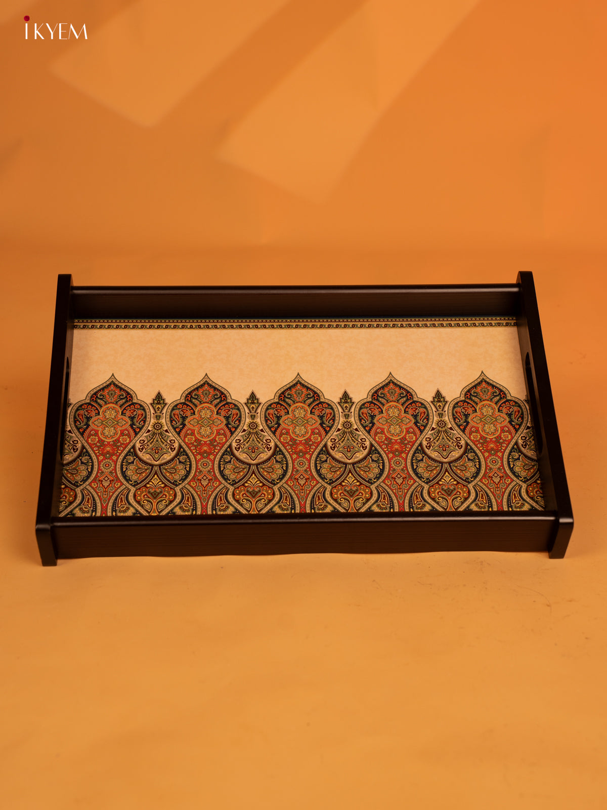 Ornate Paisley Wooden-Tray small-Wenge -KL18115