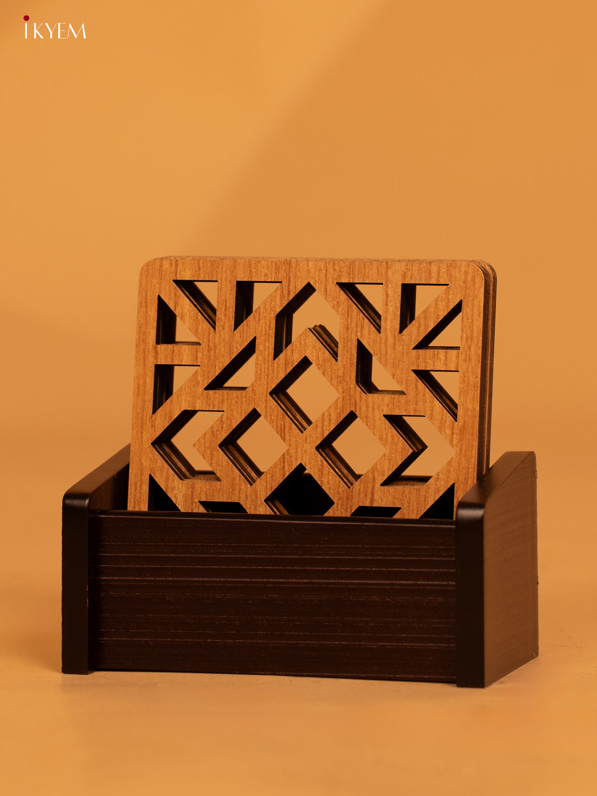 Geometric Wooden - Laser Coaster set of 6 - KL18146